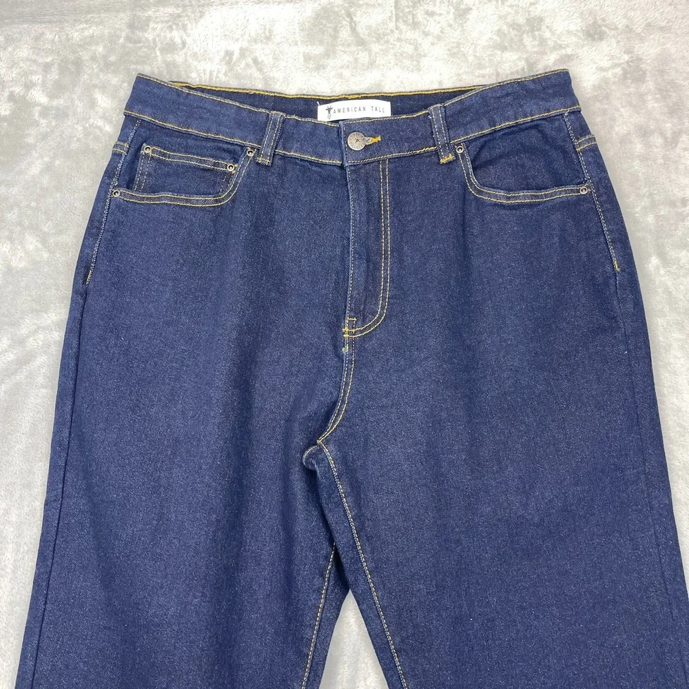 American Tall Jeans Mens 33/35 Ink‎ Blue Harper High Rise Straight Leg Outdoor